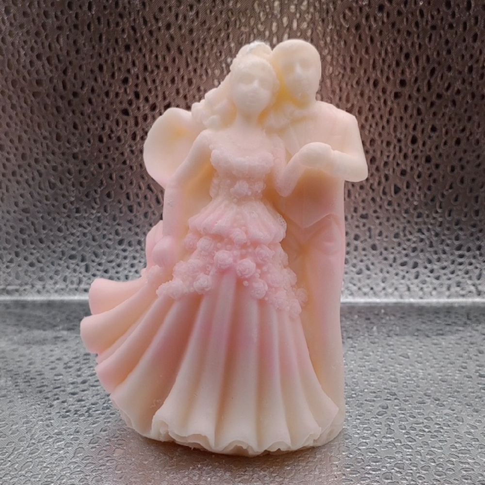 BaRich Candle For Life 💕 Romantic Pink Wedding Couple Candle